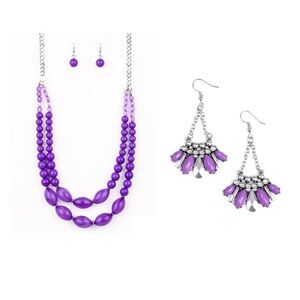 NEW - Stunning Purple and Silver Jewelry Set, Paparazzi Accessories